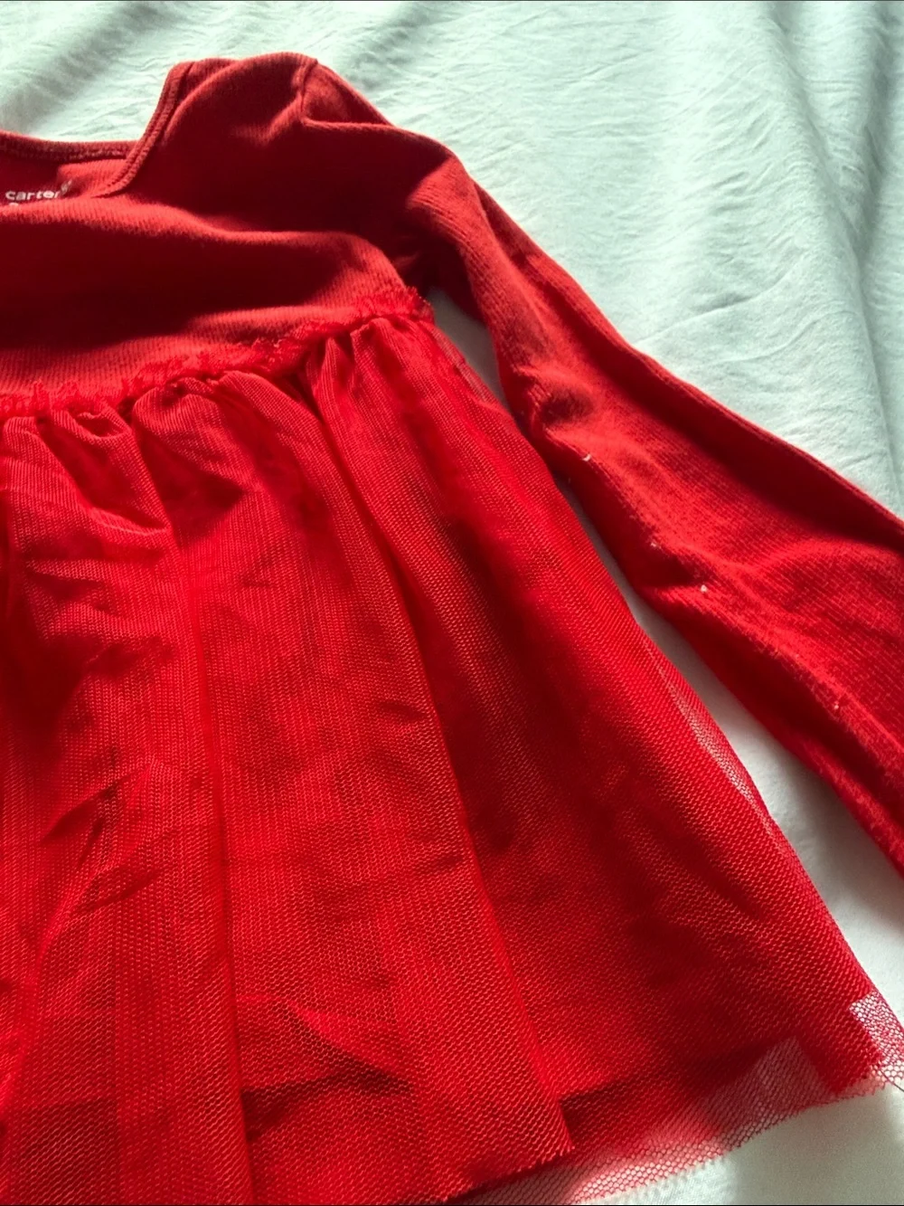 Carter's Red Long-Sleeve Tulle Tunic size 3T